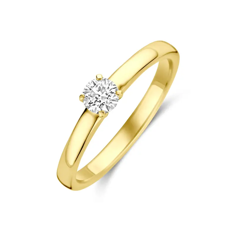 Ring lab grown diamant 0.25ct g vs 14K geelgoud – 4034589