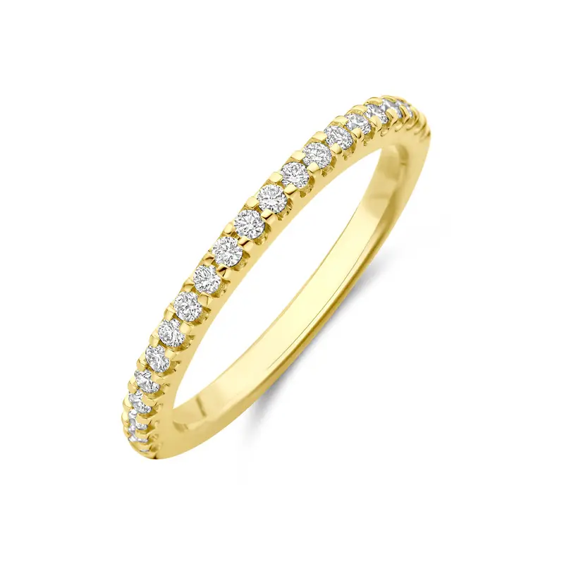 Ring lab grown diamant 0.25ct h si 14K geelgoud 2 mm – 4033607