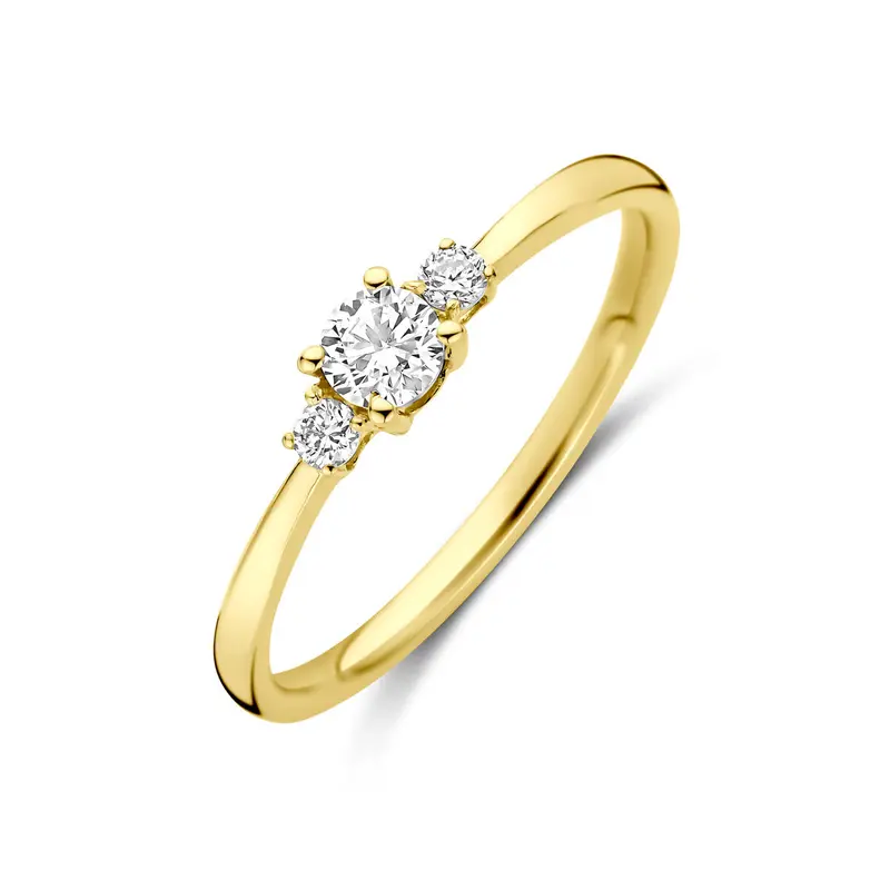 Ring lab grown diamant 0.25ct h si 14K geelgoud – 4035083