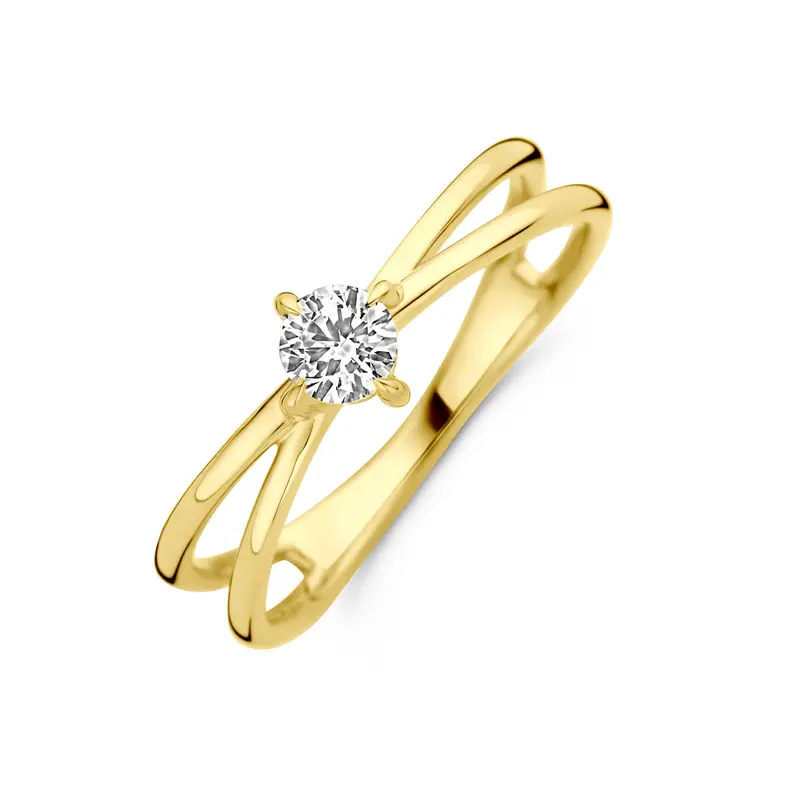 Ring lab grown diamant 0.25ct h si 14K geelgoud 5,5 mm – 4033535
