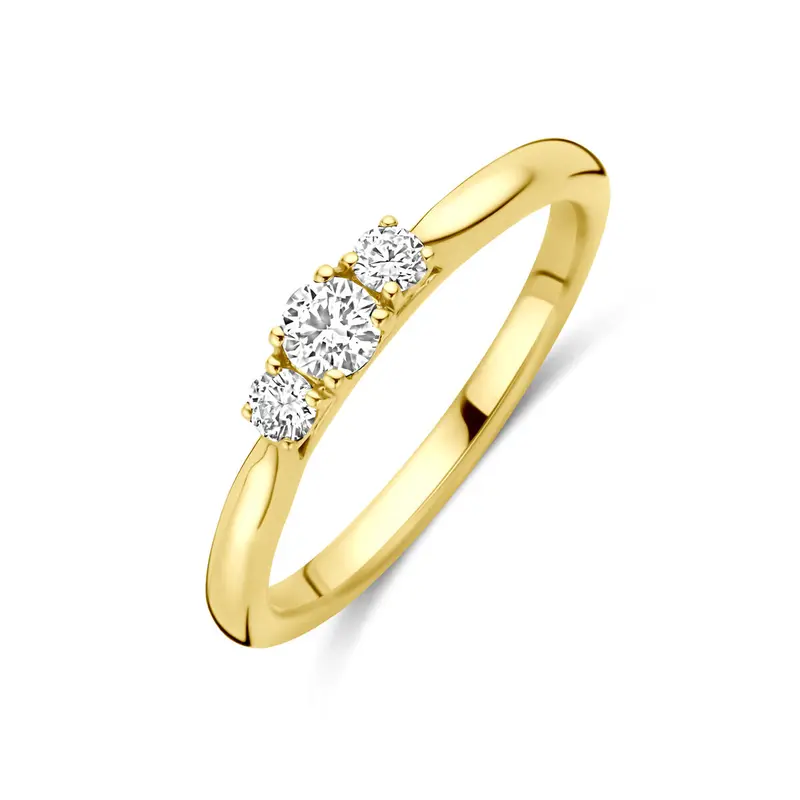 Ring lab grown diamant 0.26ct g vs 14K geelgoud
