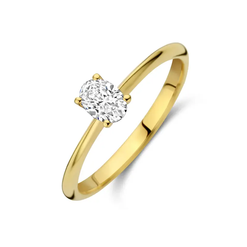 Ring lab grown diamant 0.30ct f vs 14K geelgoud