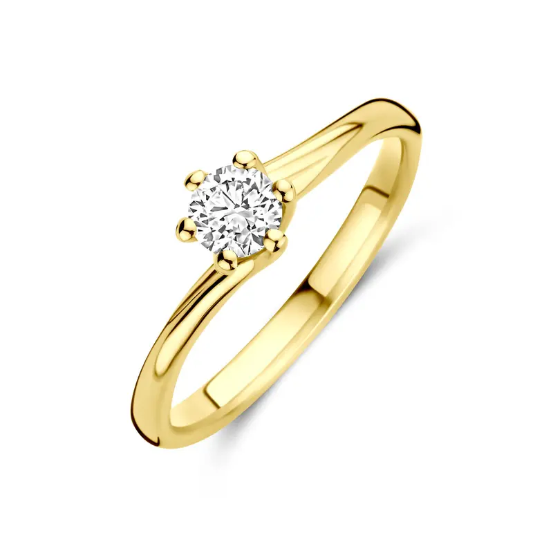 Ring lab grown diamant 0.30ct g vs 14K geelgoud