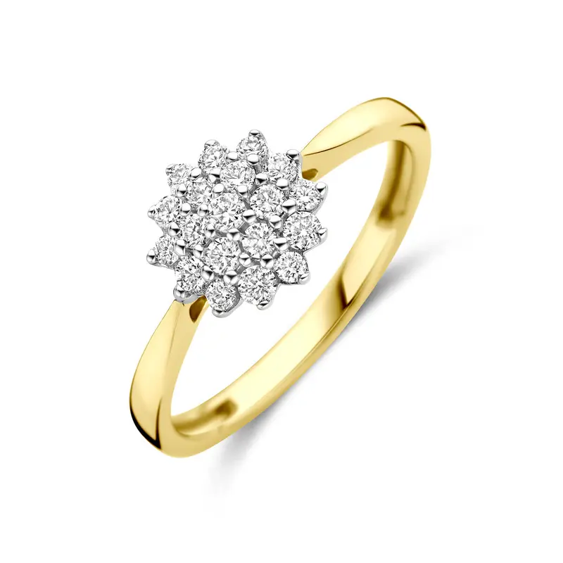 Ring lab grown diamant 0.33ct h si 14K bicolor goud