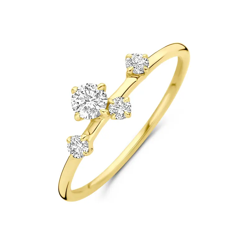 ring lab grown diamant 0.33ct h si 14K geelgoud