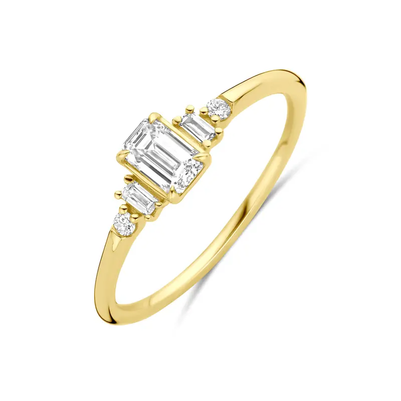 Ring lab grown diamant 0.40ct h si 14K geelgoud