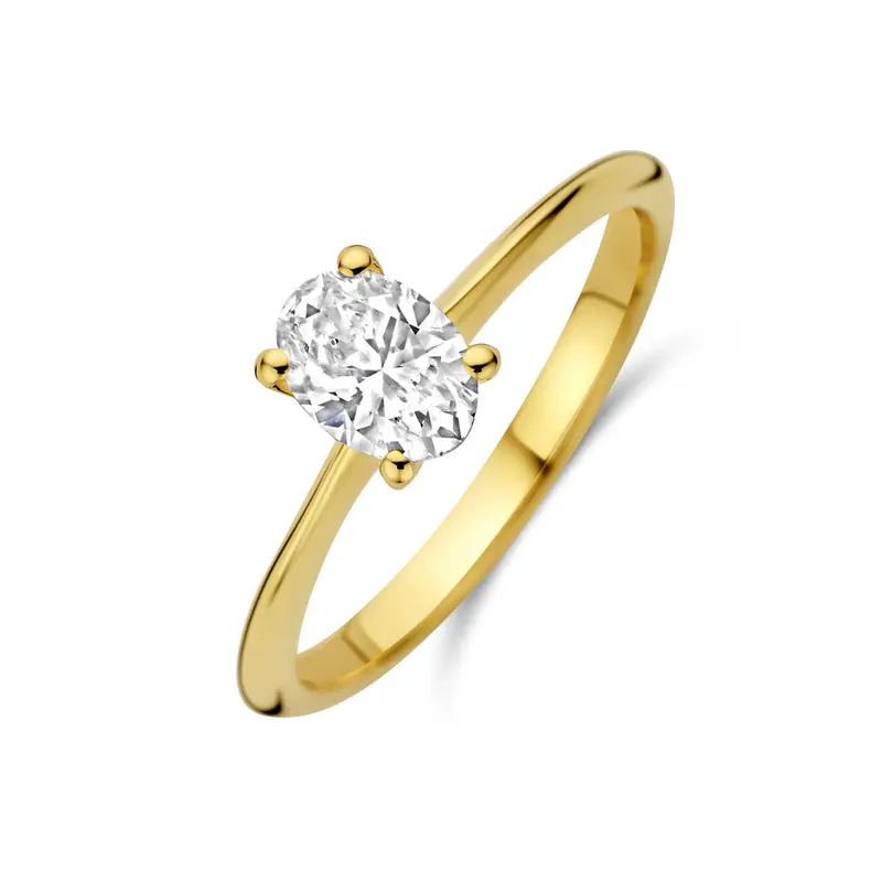 Ring lab grown diamant 0.50ct f vs 14K geelgoud – 4035264