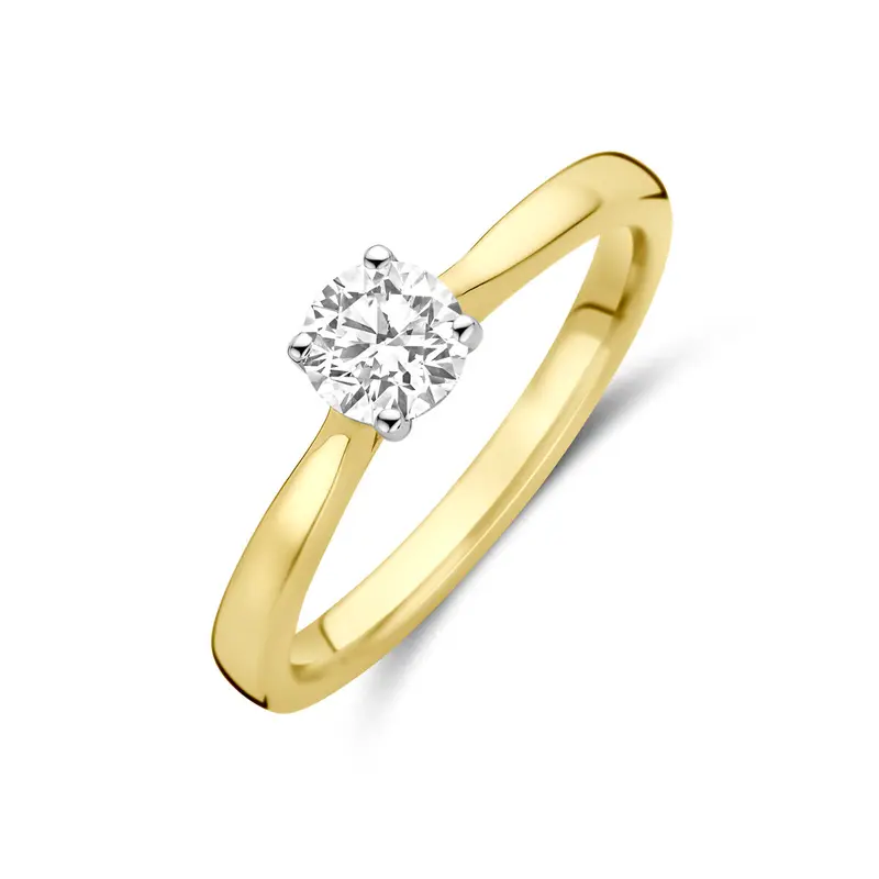 Ring lab grown diamant 0.50ct h si 14K bicolor goud