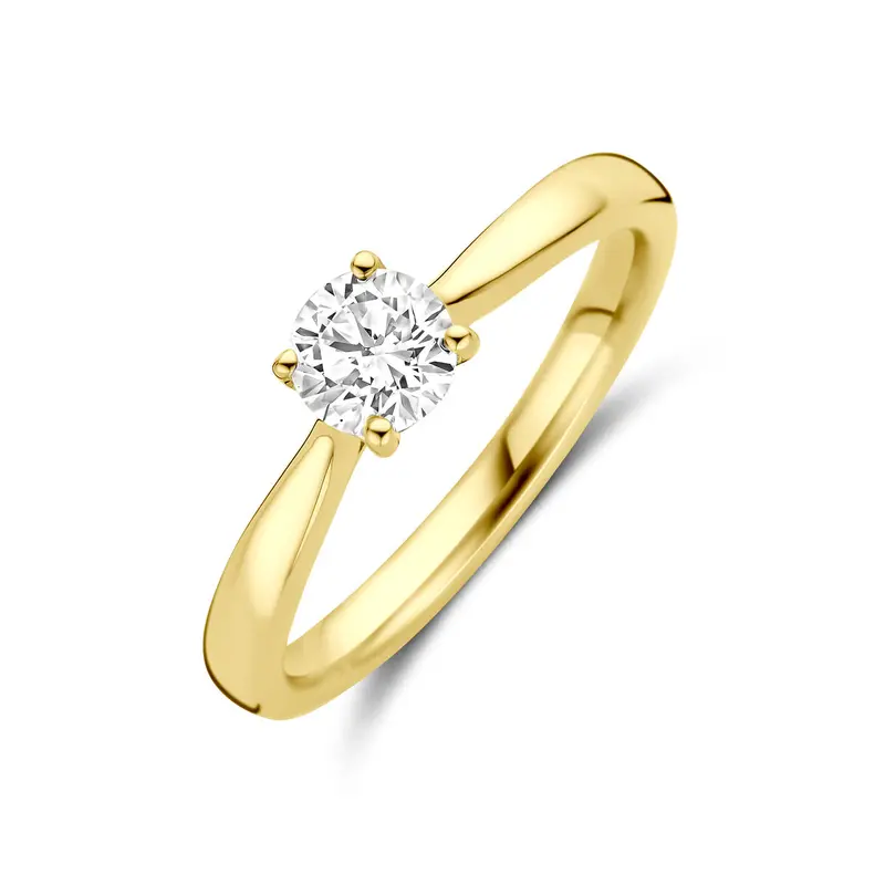 Ring lab grown diamant 0.50ct h si 14K geelgoud 5 mm – 4035074