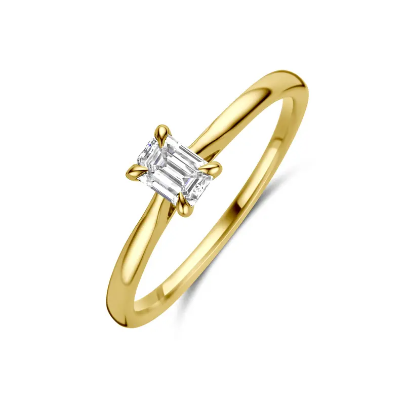 Ring lab grown diamant 0.50ct h si 14K geelgoud 6 mm – 4033692