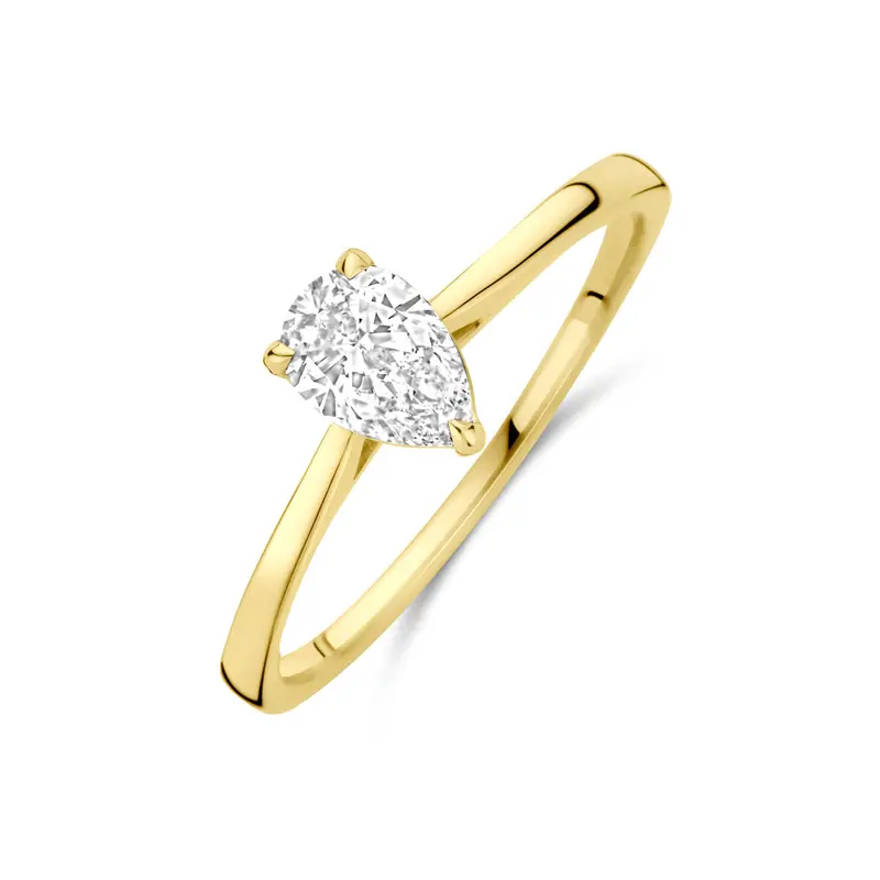ring lab grown diamant 0.50ct h si 14K geelgoud