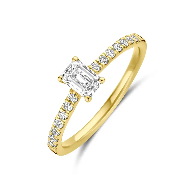 Ring lab grown diamant 0.58ct g vs 14K geelgoud – 4034731