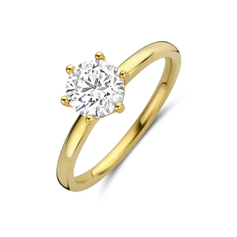Ring lab grown diamant 1.00ct f vs 14K geelgoud – 4035452