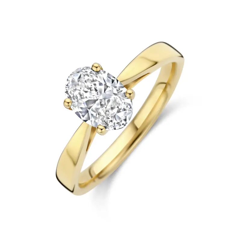 Ring lab grown diamant 1.00ct h si 14K geelgoud – 4035428