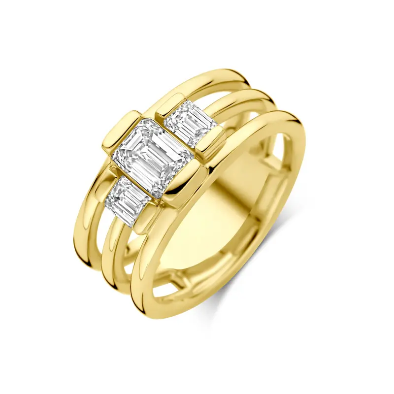 Ring lab grown diamant 1.50ct h si 14K geelgoud