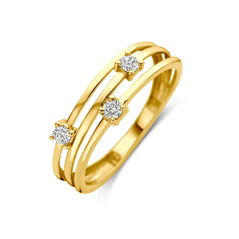 Ring lab grown diamant 14K geelgoud 0.15ct f vs – 4036095