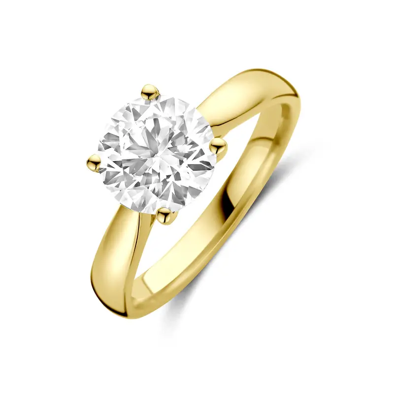 Ring lab grown diamant 2.00ct h si 14K geelgoud