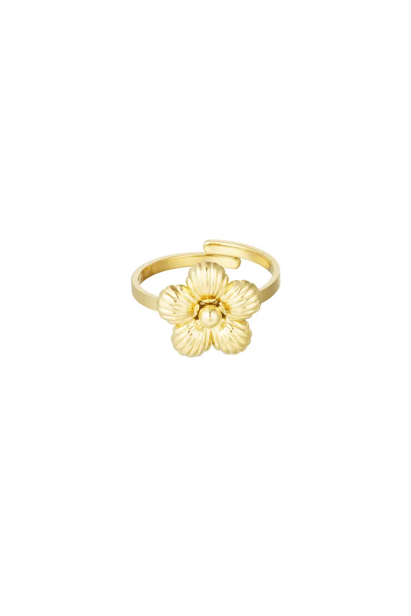 Ring met bloem goud