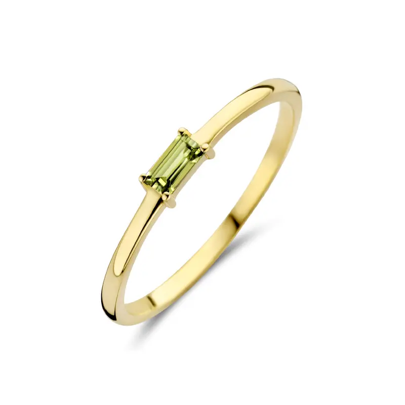 Ring met geboortesteen peridot augustus 14K geelgoud 2,5 mm – 4027232