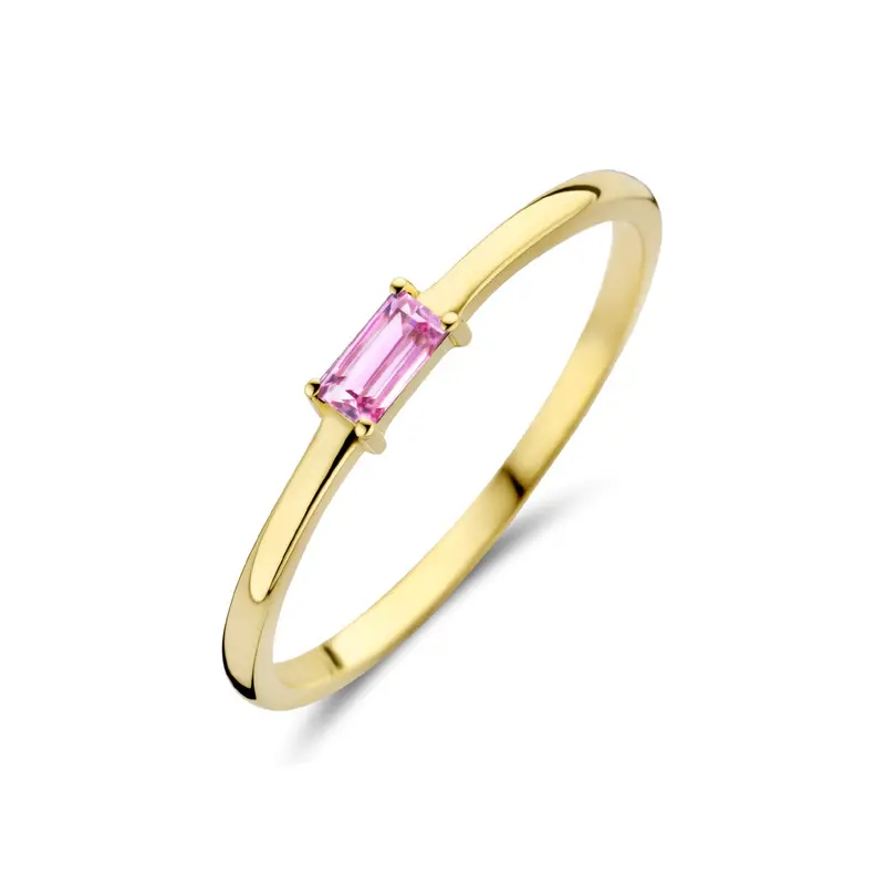 Ring met geboortesteen toermalijn oktober 14K geelgoud 2,5 mm – 4027252