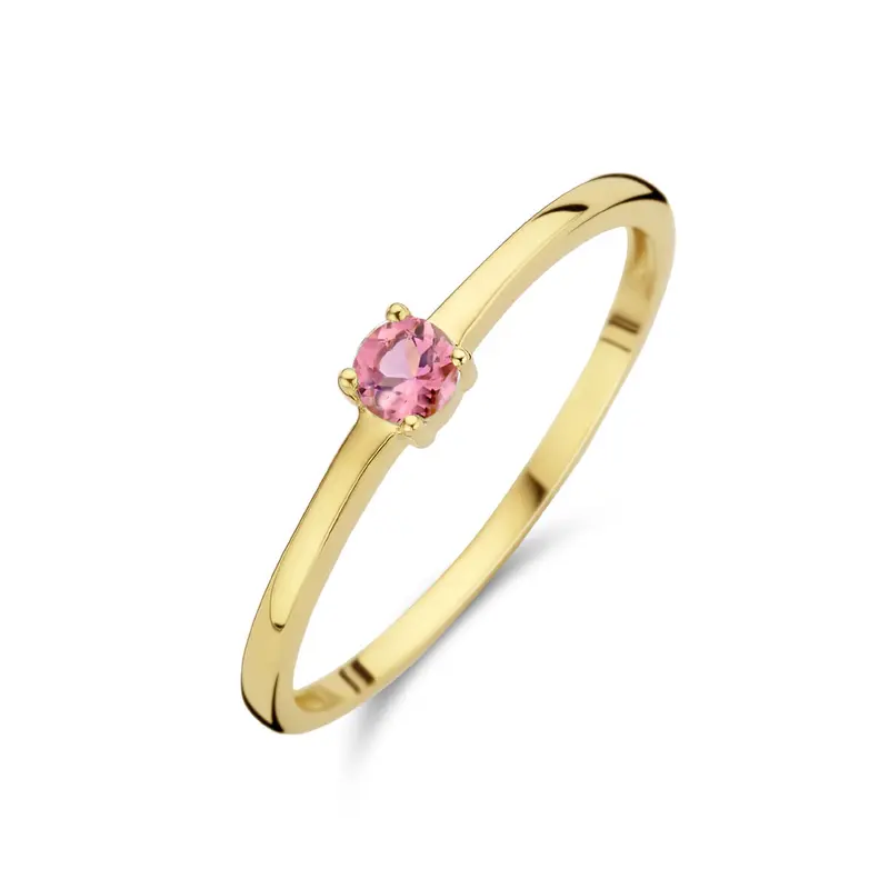 Ring met geboortesteen toermalijn oktober 14K geelgoud 3 mm – 4025474