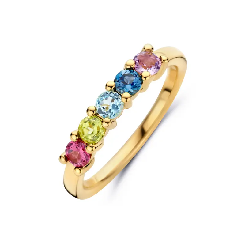Ring natuurlijke kleurstenen 14K geelgoud 3,5 mm – 4027574