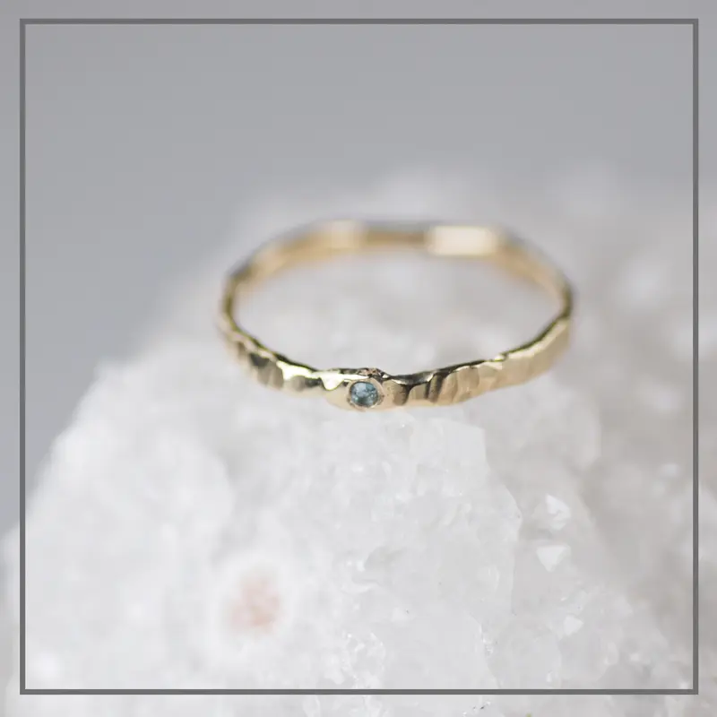 Ring Navelstreng met geboortesteen