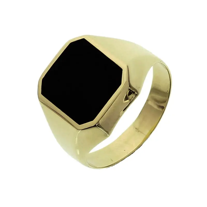 Ring Onyx 14K Geelgoud voor Heren