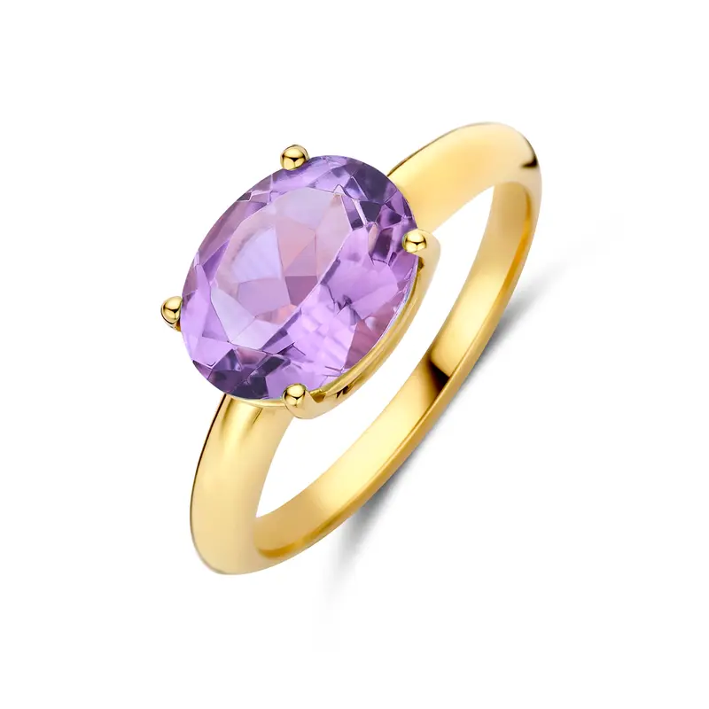 Ring paarse amethist 14K geelgoud 10 x 8 mm – 4035947