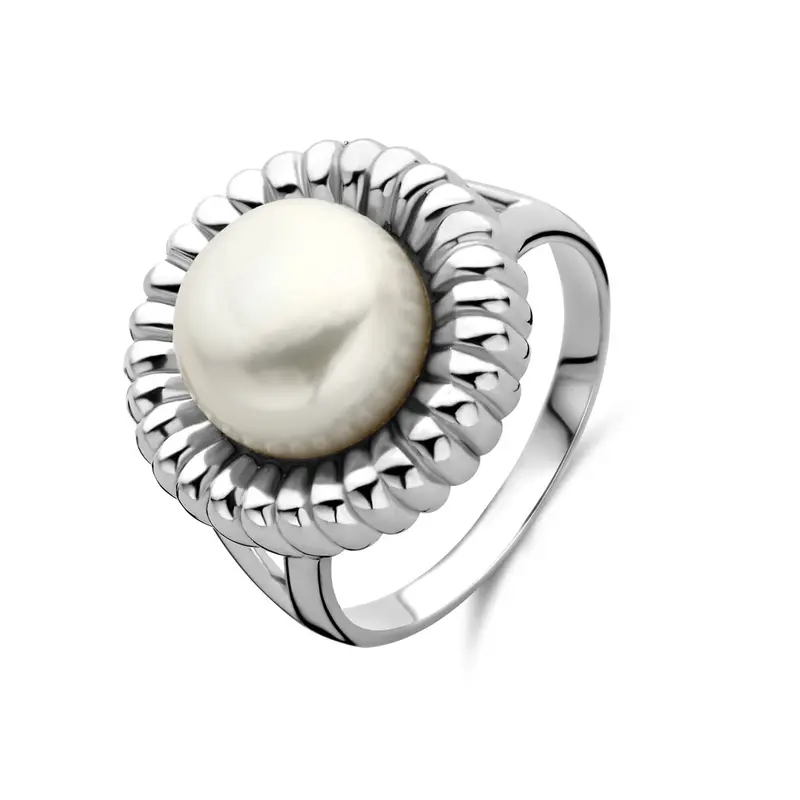 Ring parel gerhodineerd zilver 16,5 mm – 1341108