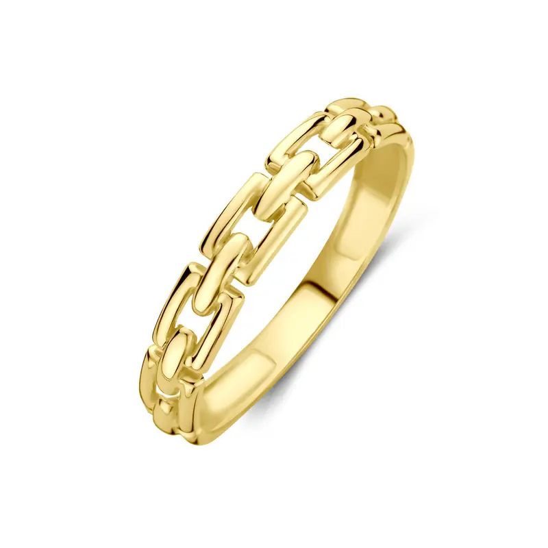 ring schakel 14K geelgoud