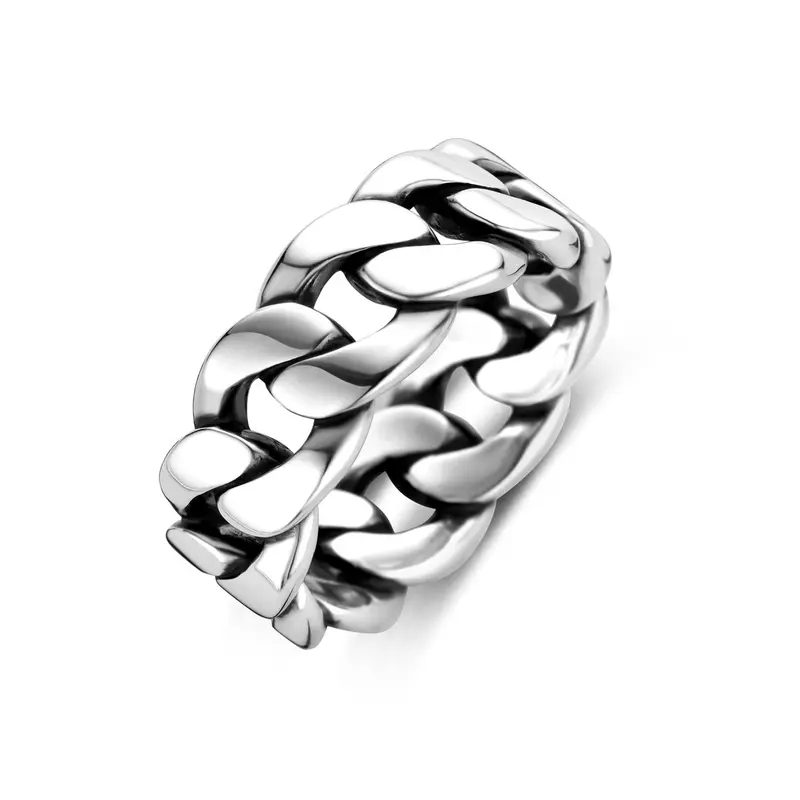 Ring schakel oxi zilver geoxideerd