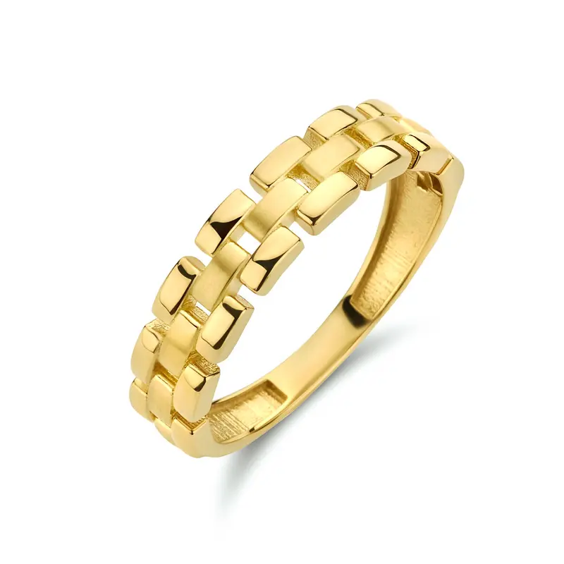 Ring schakel poli/mat 14K geelgoud 4,5 mm – 4024475