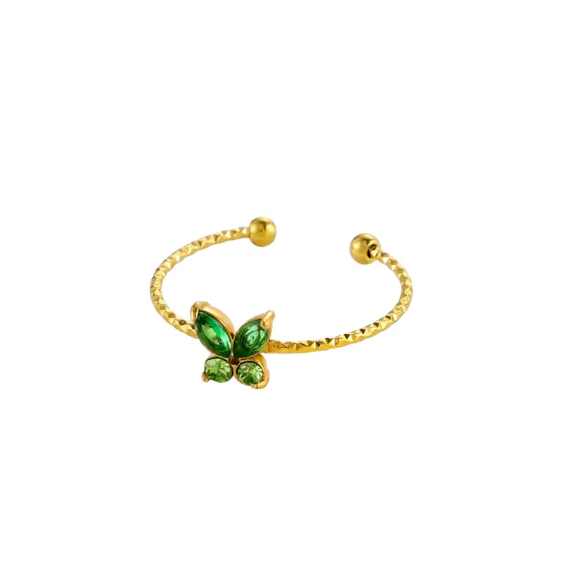 Ring tiny butterfly groen