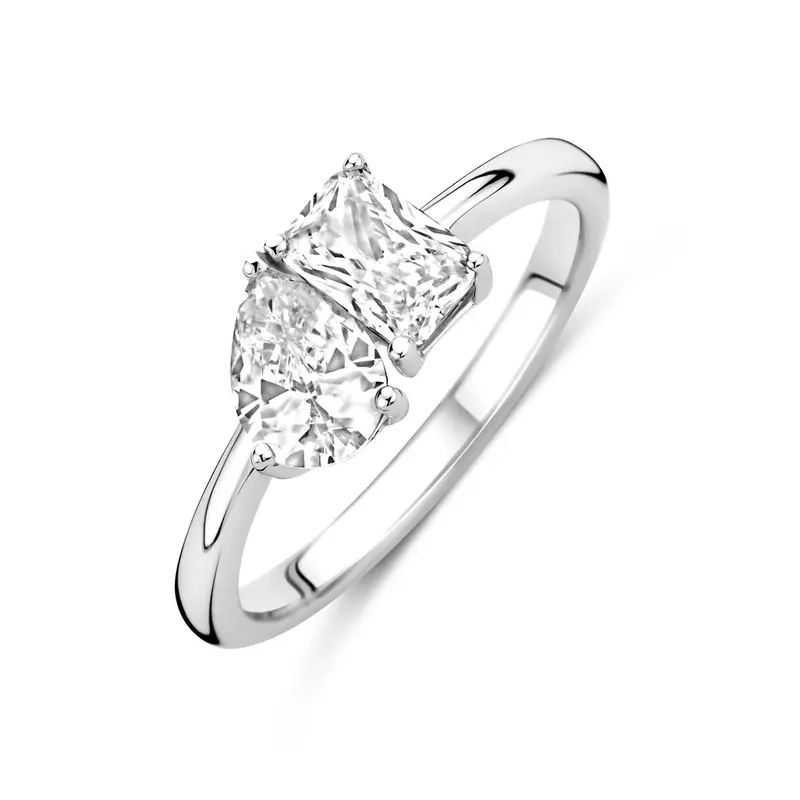 Ring toi-et-moi zirkonia zilver
