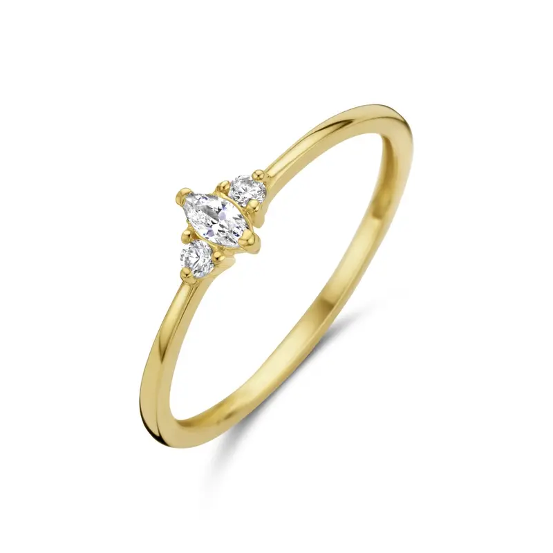 Ring trilogie zirkonia 14K geelgoud 4,5 mm – 4026119