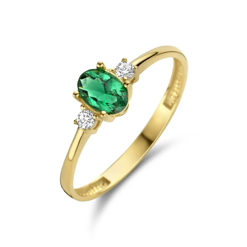 Ring trilogie zirkonia 14K geelgoud 4 x 6 mm – 4025227