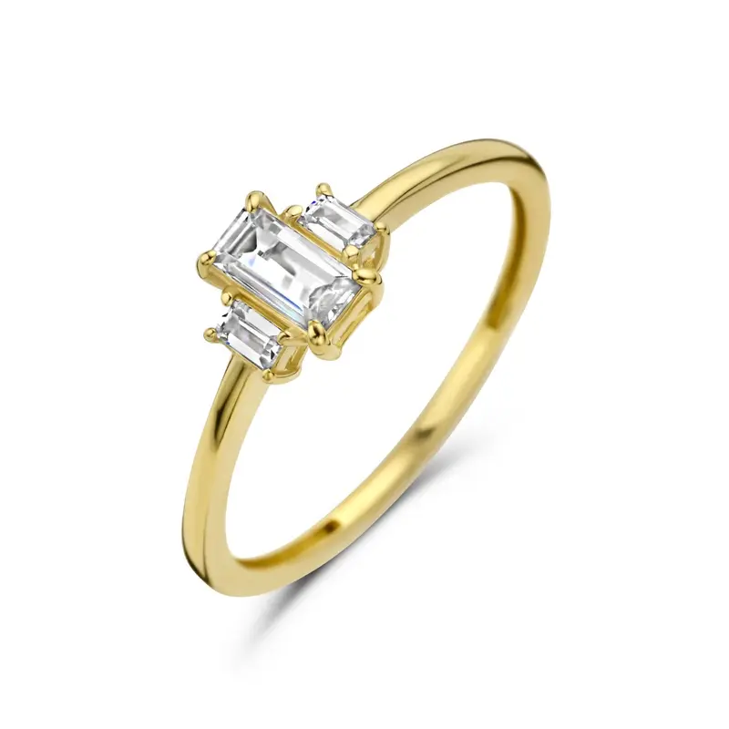 Ring trilogie zirkonia 14K geelgoud 5,5 mm – 4026906