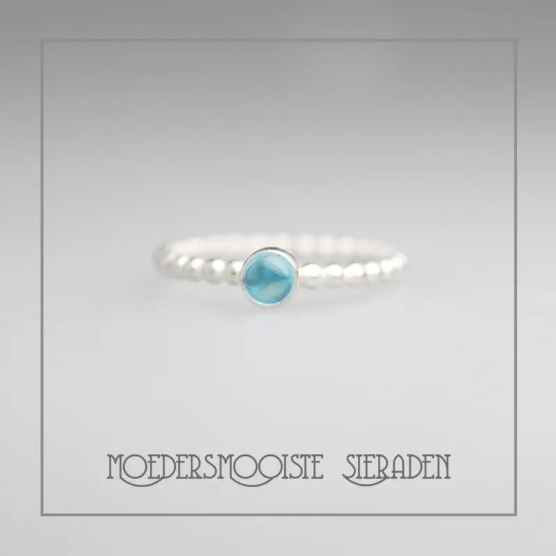 Ring van Zilver met Geboortesteen van November