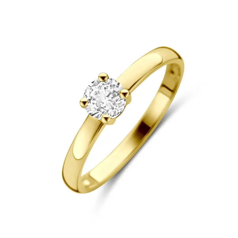Ring zirkonia 14K geelgoud 4,5 mm – 4020024