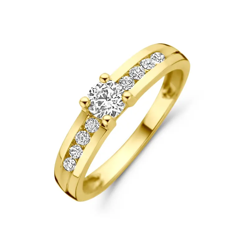 Ring zirkonia 14K geelgoud 4,5 mm – 4020078