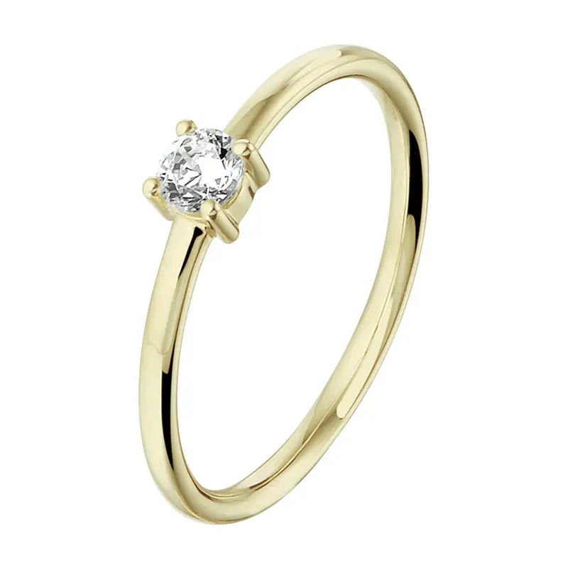 Ring zirkonia 14K geelgoud 4 mm – 4022503