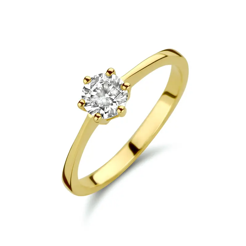 Ring zirkonia 14K geelgoud 5 mm – 4014921
