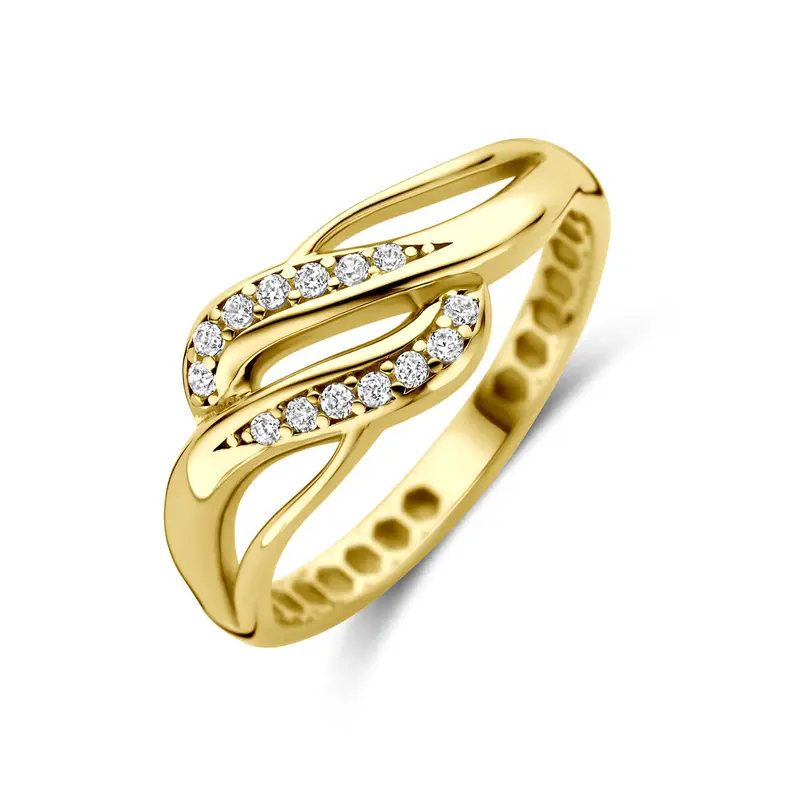 Ring zirkonia 14K geelgoud 9 mm – 4035004