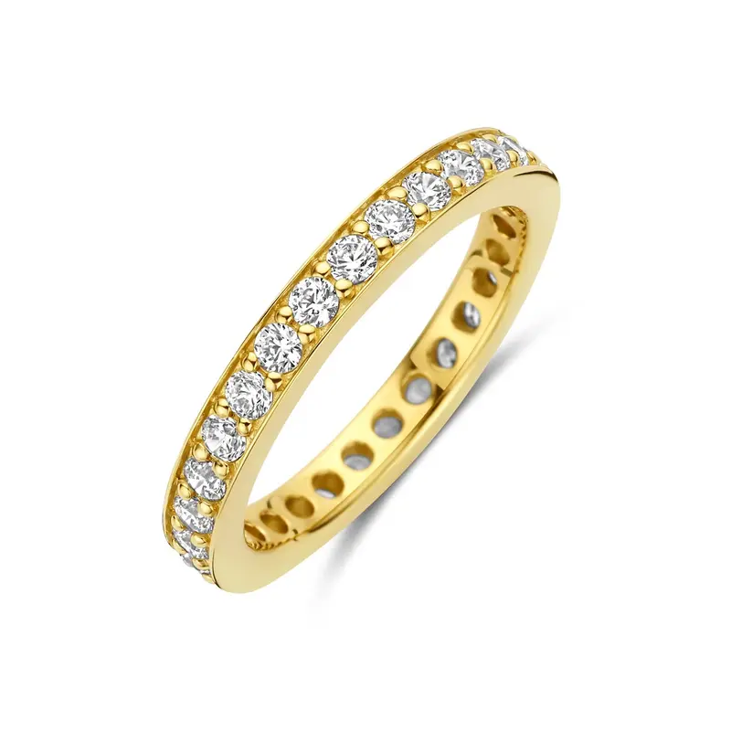 Ring zirkonia 3 micron zilver verguld (geel) 2,9 mm – 2104266