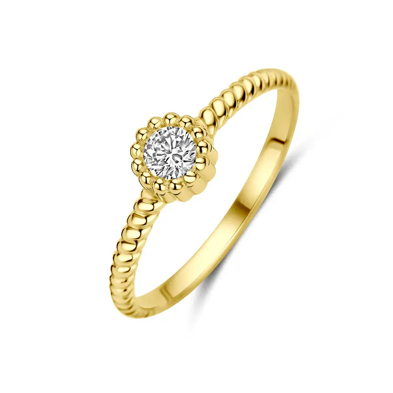 Ring zirkonia 9K geelgoud