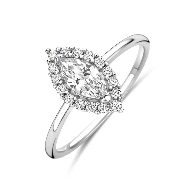Ring zirkonia gerhodineerd zilver 13 mm – 1341333