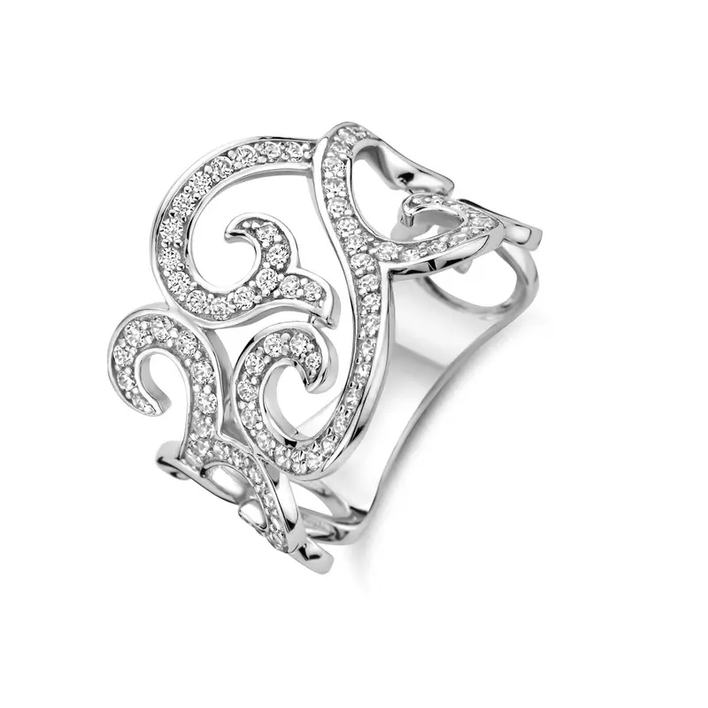 Ring zirkonia gerhodineerd zilver 16,5 mm – 1340911