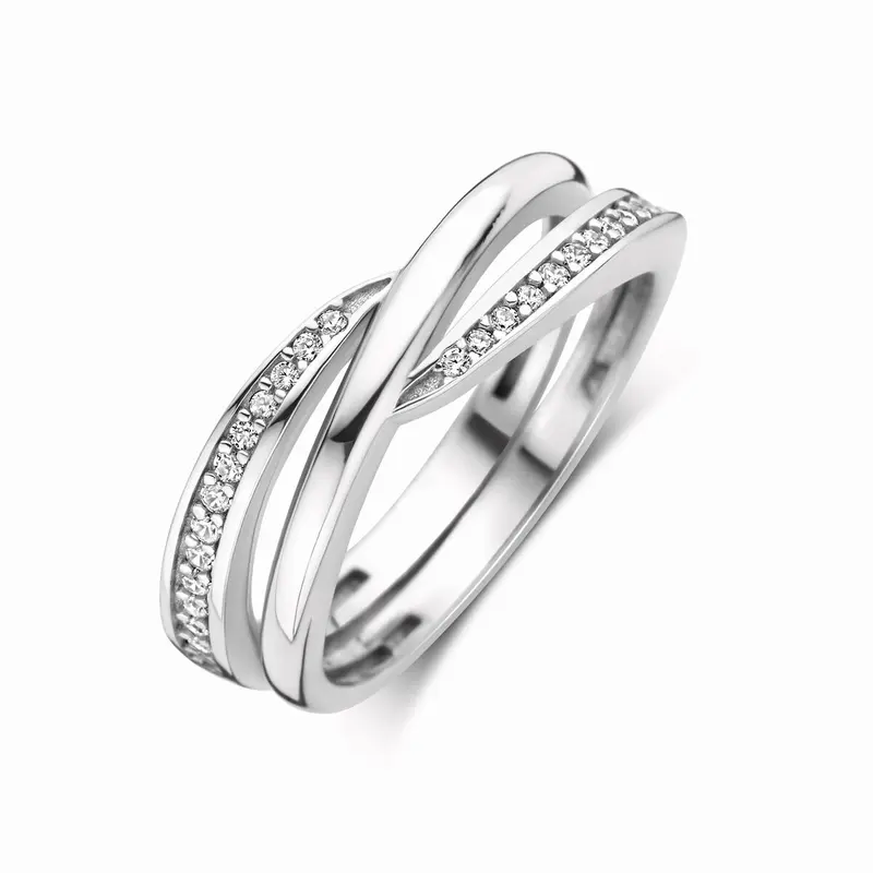 Ring zirkonia gerhodineerd zilver 7 mm – 1340783