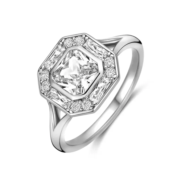 Ring zirkonia zilver gerhodineerd 11.5 mm